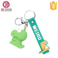 Cute Mini Plastic Dinosaur LED Keychain with Sound