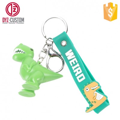 ABS Plastic Dinosaur Keyring with LED Flashlight and Sound Effects