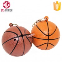 Plastic Led basketball Keychain with sound Mini Basketball keyring for kids