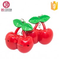 Creative Lovely Double Red Cherry Keychain with LED Light