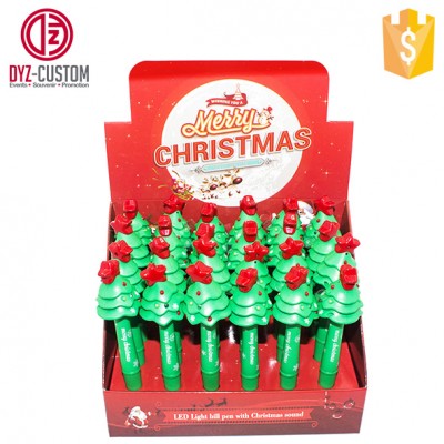 Novelty Christmas Series Led Light Ball Pen Led light bill pen with Xmas sound