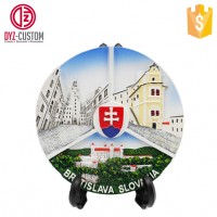 Bratislava Slovakia souvenir polyresin plates Personalized 3D Resin Plate