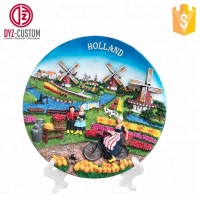 Custom Holland tourist souvenir 3D polyresin plate Decoration resin plates