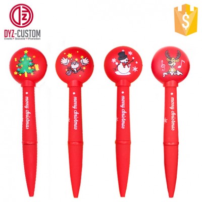 New Creative Christmas Ball Pen LED Light Sound Kids Electronic Ballpoint Pen