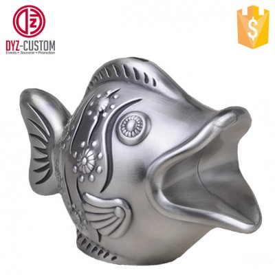 Zinc alloy metal piggy bank Fish shape money box coin bank