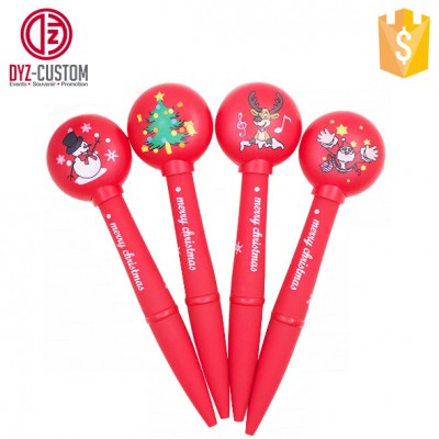 Novelty Christmas gift LED Light Ballpoint Pen with Christmas Sound