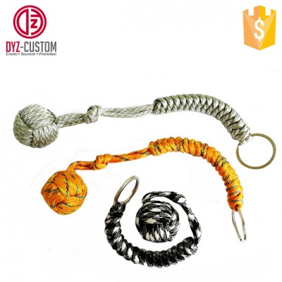 Monkey Fist Paracord Self Defense Keychain Lanyard Steel Ball Survival Tools