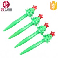 Christmas Tree Shaped LED Ball Pen with Sound Kids Electronic Ballpoint Pen